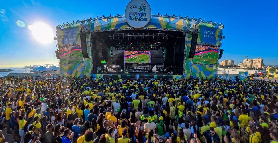 A principal programação acontece no Caminho Niemeyer, com a Fan Fest – Energia Para Torcer