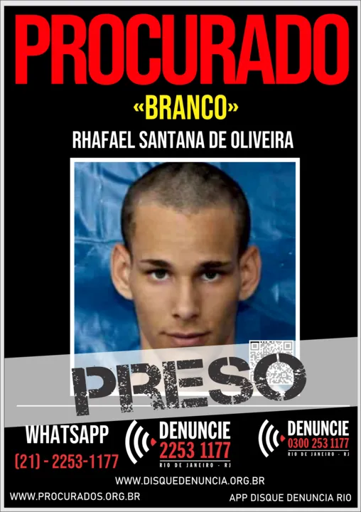 Rhafael Santana De Oliveira, vulgo “Branco”, foi preso no Arsenal