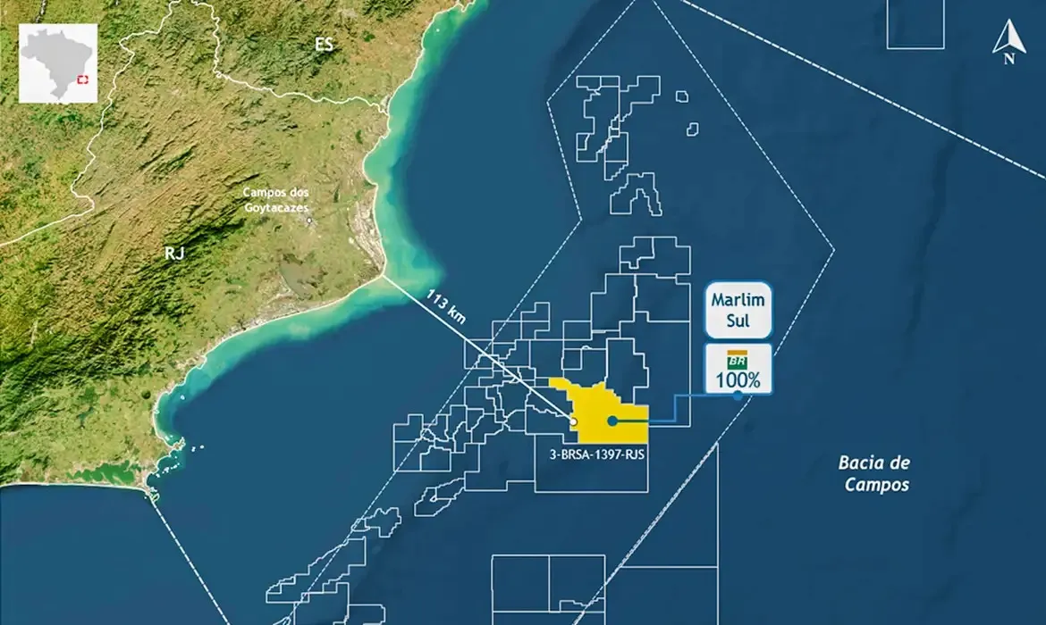 O poço 3-BRSA-1397-RJS está localizado a 113 quilômetros da costa na cidade fluminense de Campos dos Goytacazes