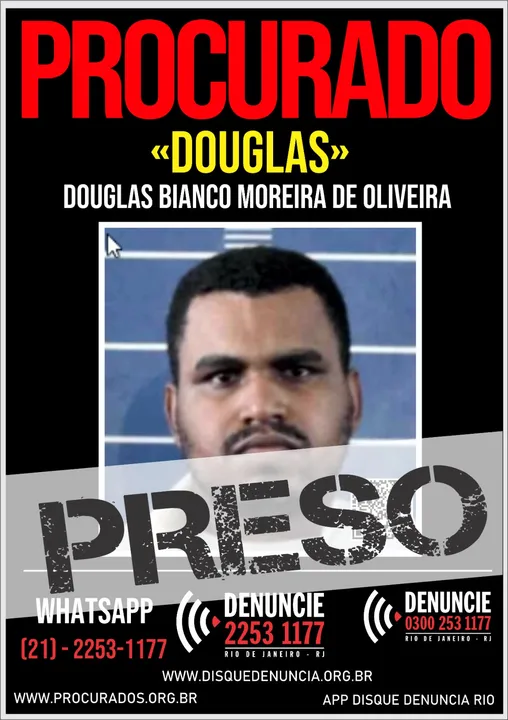 Douglas Bianco Moreira de Oliveira, de 32 anos, é apontado como membro do 'Comando Vermelho'