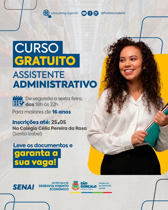 As aulas terão início no dia 9 de junho e as inscrições vão até o próximo dia 25 deste mês