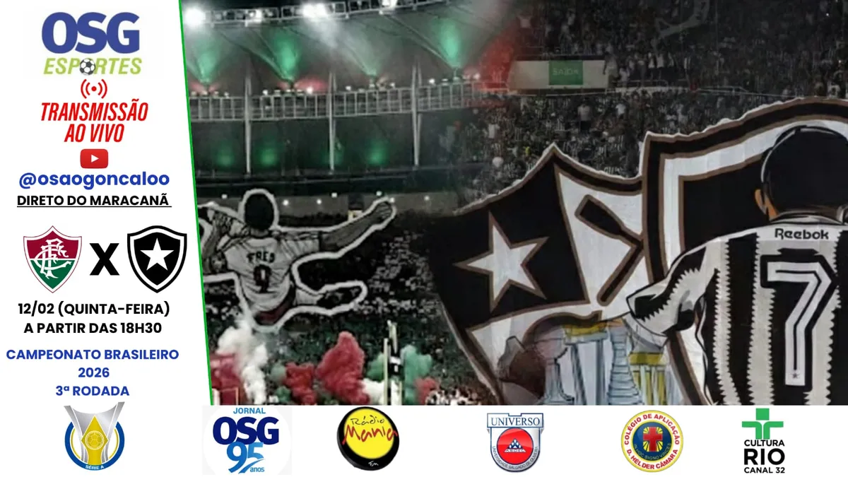 Imagem ilustrativa da imagem TRANSMISSÃO AO VIVO | OSG ESPORTES | Fluminense X Botafogo - Campeonato Brasileiro
