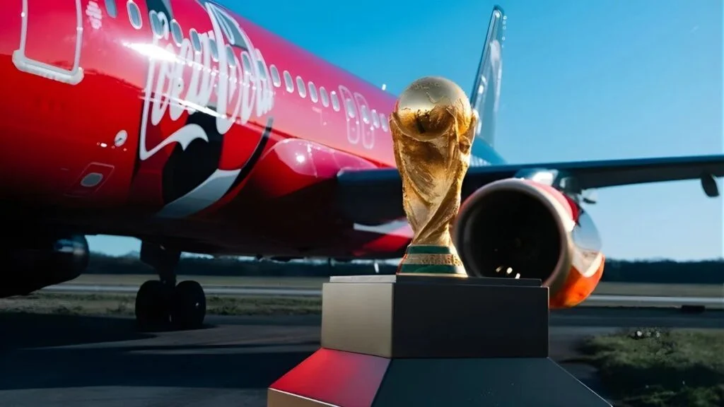 A visita é feita através da campanha da Coca-Cola, reforçando uma parceria de décadas com a FIFA