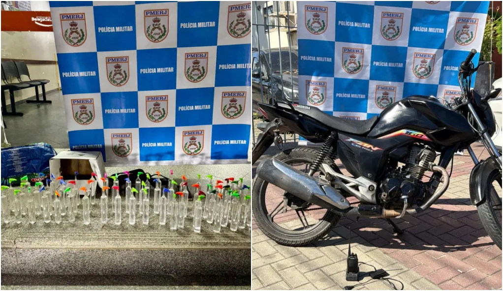 Os criminosos e todo material apreendido foram encaminhados à 82ª DP (Maricá)