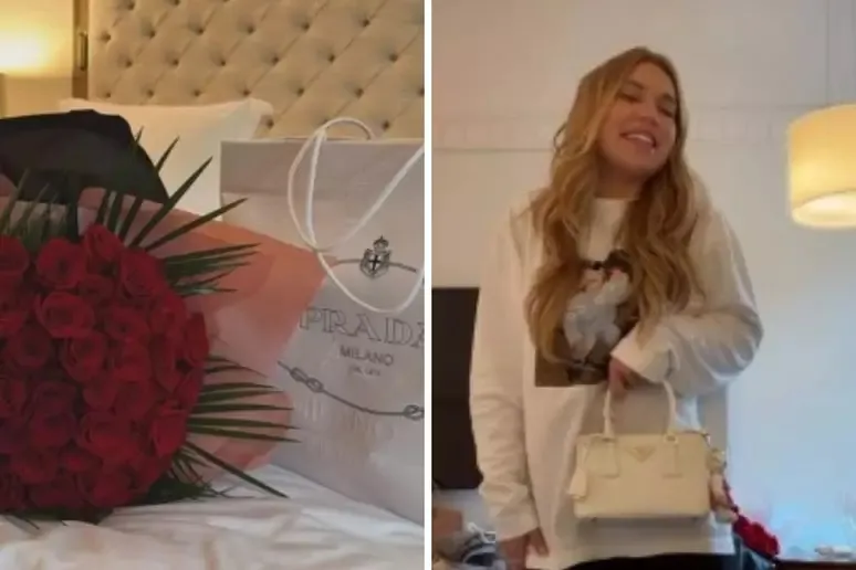 Na postagem, a influenciadora mostrou os presentes sobre uma cama de casal