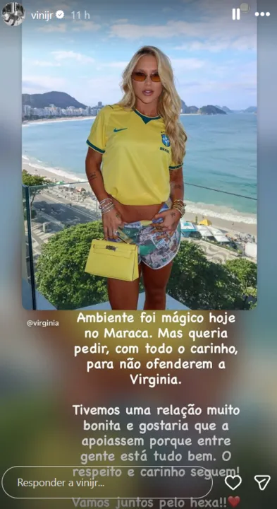 Vini Jr se pronunciou por meio do seu Instagram