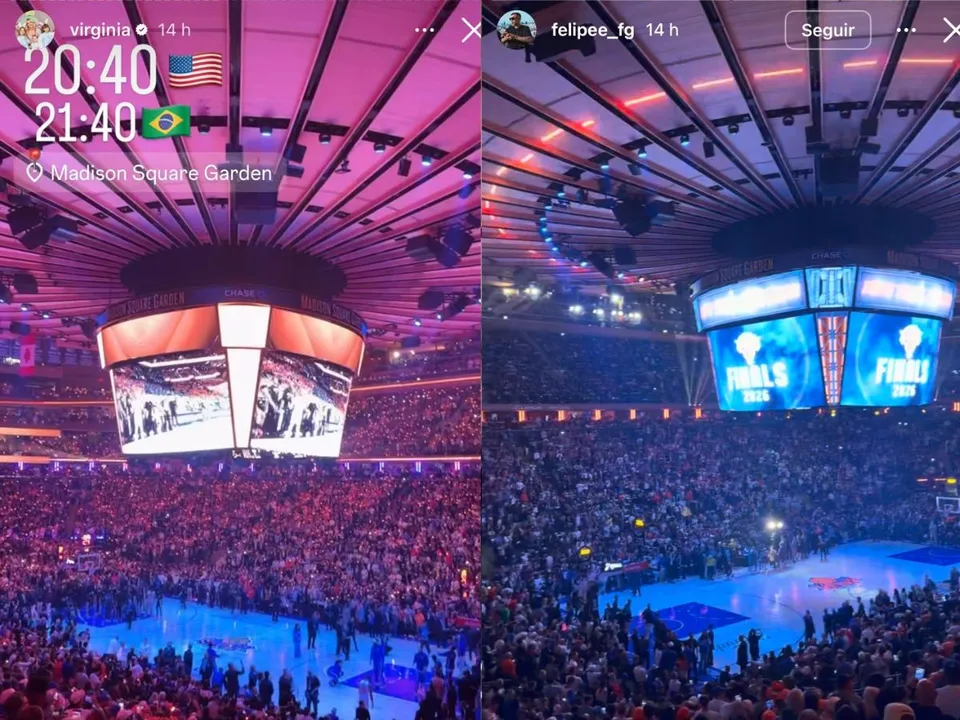 Virginia esteve acompanhada do amigo Hebert Souza e marcou presença na final da NBA