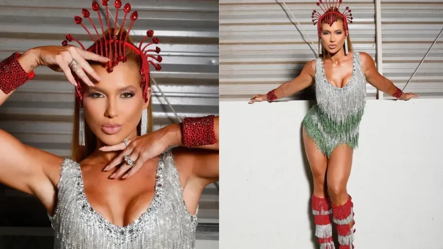 A influenciadora disse que o vestido pesava 5kg
