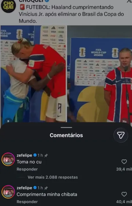 O cantor Zé Felipe, não escondeu sua irritação nas redes sociais