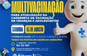 Campanha de multivacinação terá início na próxima segunda-feira (3) em Itaboraí
