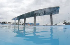Cascata é destaque entre as atrações do Parque RJ Nosso Sonho, em São Gonçalo