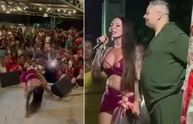Elisa Sanches é criticada por filha de Arlindo Cruz após dançar sem calcinha em evento do Império da Tijuca