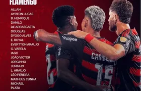 Flamengo divulga lista de relacionados com sete desfalques para duelo com o Fortaleza
