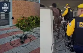 Homem é preso após tentar furtar cabos de energia