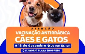 Itaboraí promove vacinação antirrábica para cães e gatos neste sábado (13/12)