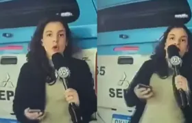 Repórter do SBT é atingida por viatura da PM durante entrada ao vivo no Rio