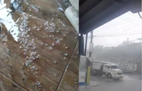 Vídeo : Chuva de Granizo e pancadas de chuva marcam virada do tempo em São Gonçalo