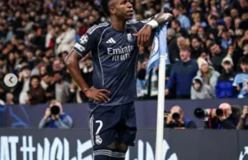 Vini Jr. ganha destaque em jornal espanhol, após boa participação em jogo do Real Madrid