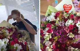 Virginia recebe buquê de flores de 'admirador secreto'