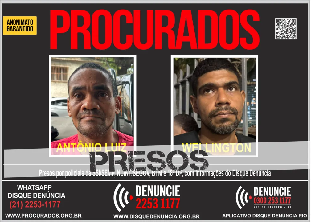 Os presos foram levados à 18ª DP.