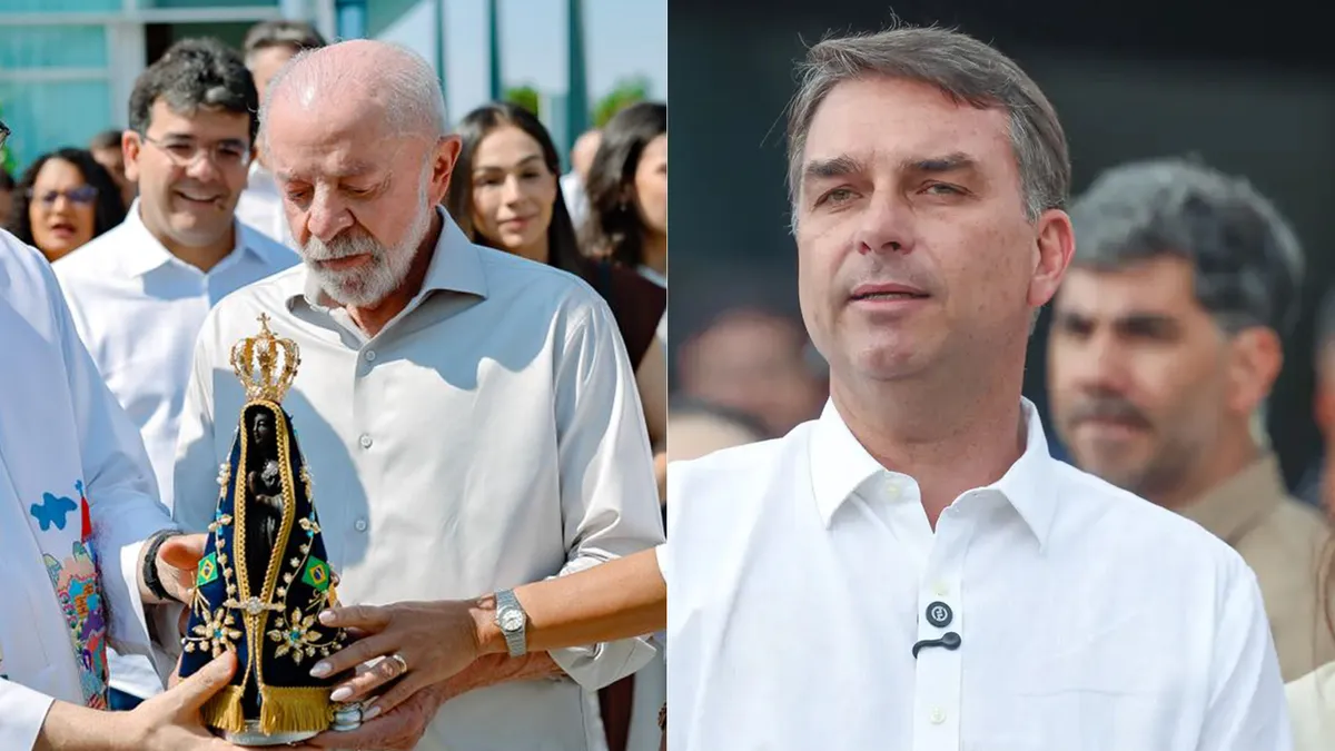 Lula e Flávio Bolsonaro participam de missas no Dia de Nossa Senhora Aparecida em Brasília