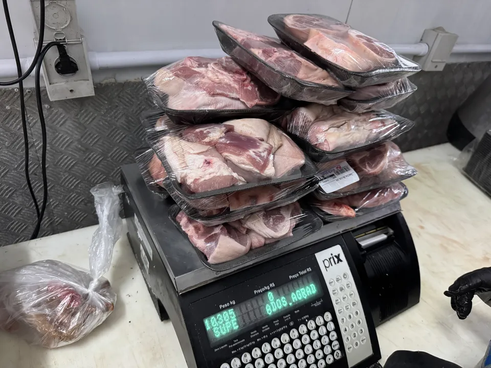 Entre os itens encontrados estavam diversos tipos de carnes, queijos minas e outros alimentos que apresentavam condições inadequadas para a comercialização