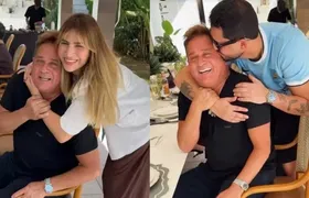 Leonardo passa o Dia dos Pais com apenas três de seus seis filhos