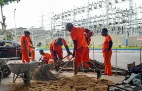Obras na entrada do Jardim Catarina, em São Gonçalo, entram na reta final