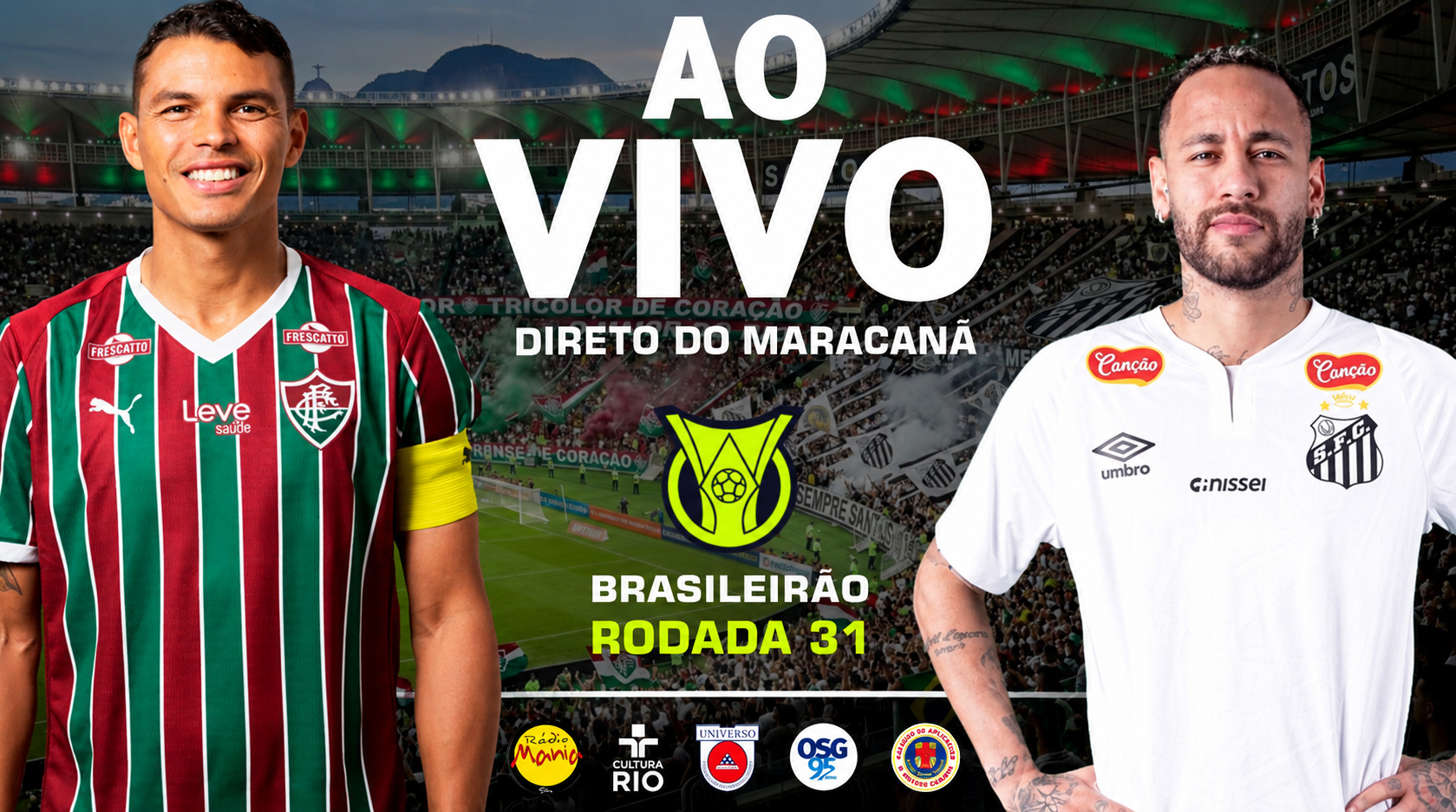 OSG Esportes e Rádio Mania transmitem Fluminense x Santos neste domingo