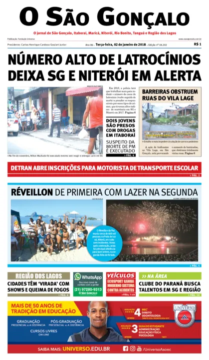 Imagem ilustrativa da imagem Edição do dia 2 de janeiro de  2018
