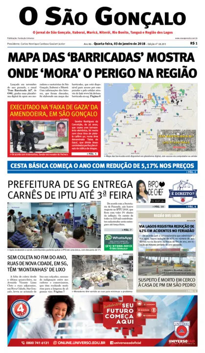 Imagem ilustrativa da imagem Edição do dia 3 de janeiro de  2018