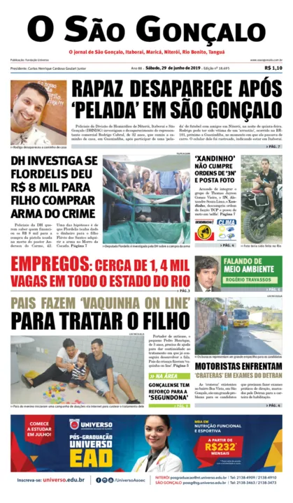Imagem ilustrativa da imagem Edição do dia 29 de junho de  2019