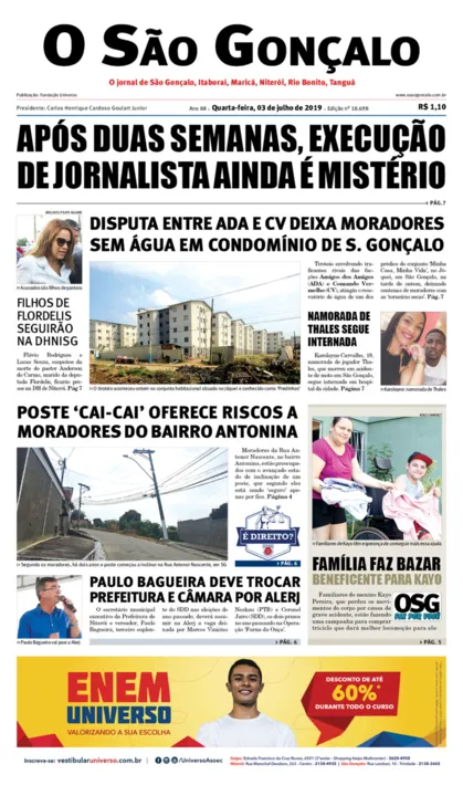 Imagem ilustrativa da imagem Edição do dia 3 de julho de  2019