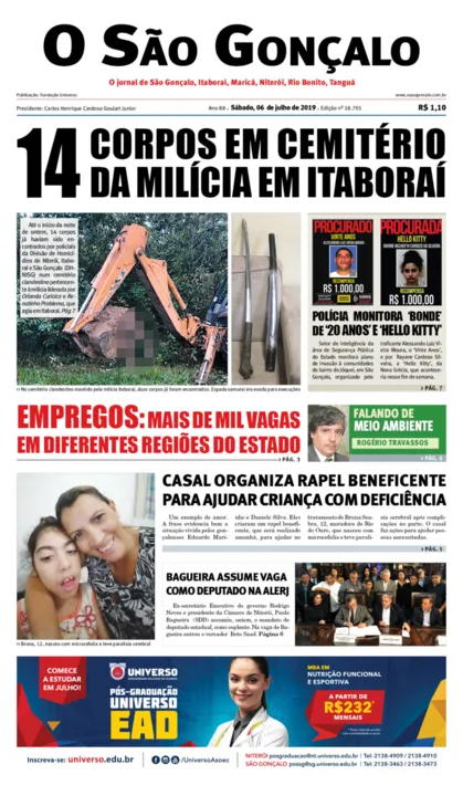 Imagem ilustrativa da imagem Edição do dia 6 de julho de  2019
