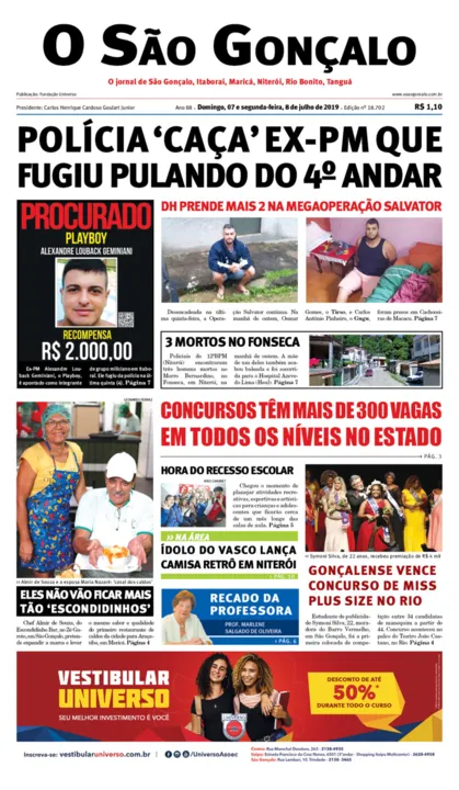 Imagem ilustrativa da imagem Edição do dia 7 de julho de  2019