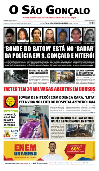 Imagem ilustrativa da imagem Edição do dia 9 de julho de  2019