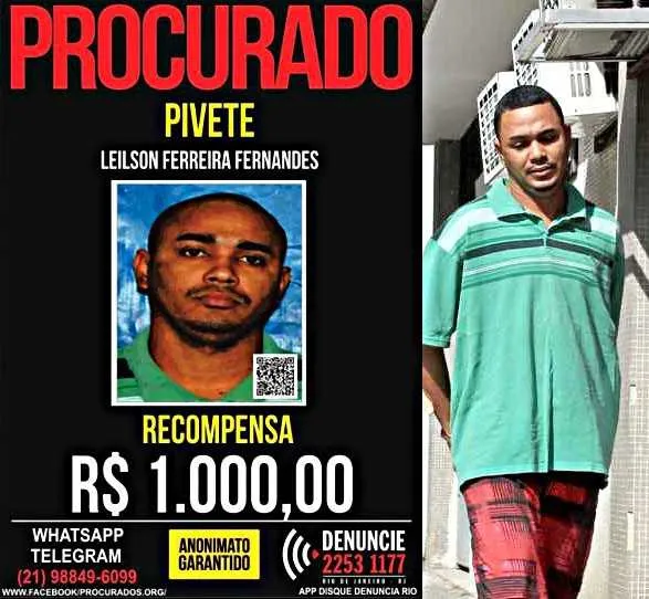 Contra Pivete, existem oito mandados de prisão em aberto
