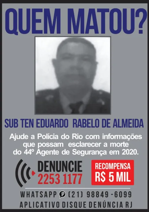 Sub Tenente da Policia Militar Eduardo Rabelo de Almeida, 49 anos, morto por criminosos em Duque de Caxias