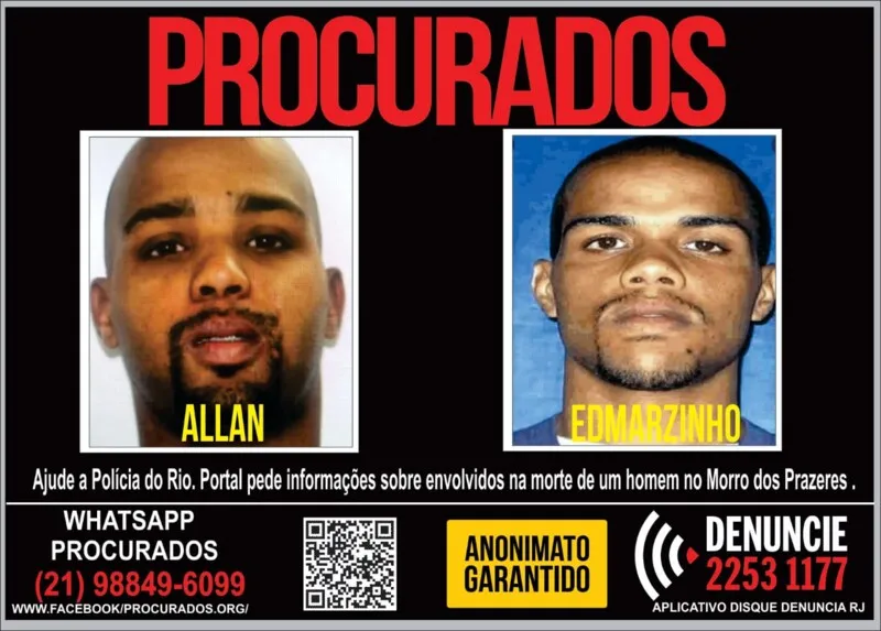 Imagem ilustrativa da imagem Portal pede informações sobre irmãos acusados de tráfico no Rio