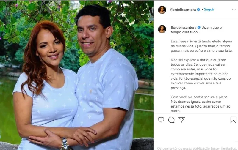 Imagem ilustrativa da imagem Flordelis faz postagem com declaração de amor ao pastor Anderson do Carmo, no Instagram