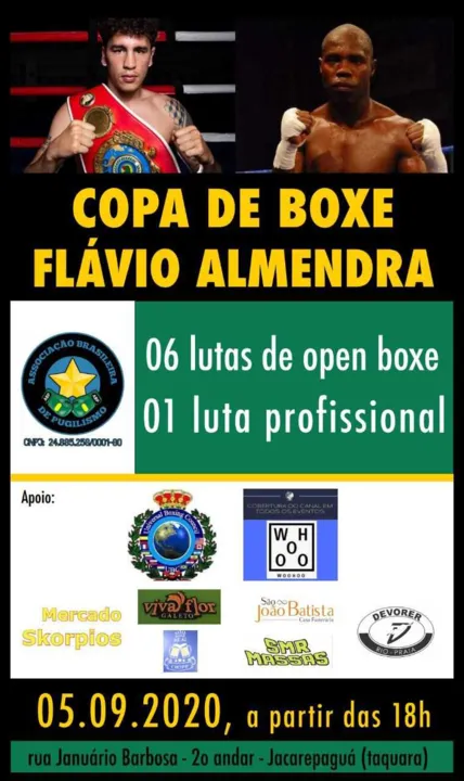 Cartaz do evento da Copa de Boxe Flávio Almendra