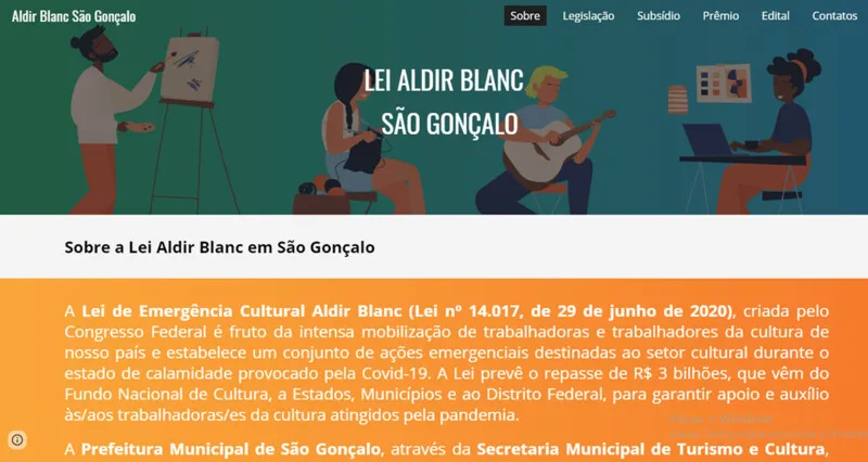 Imagem ilustrativa da imagem Secretaria de Turismo e Cultura lança site exclusivo para a Lei Aldir Blanc