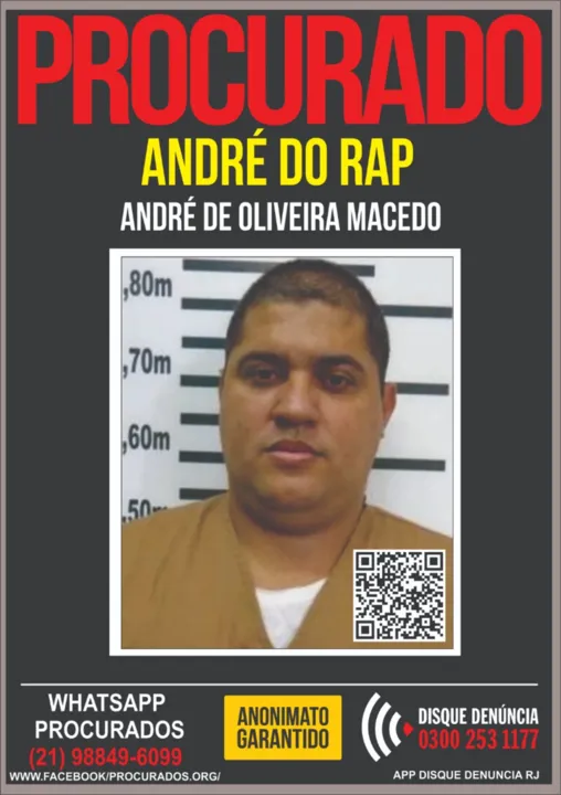 Imagem ilustrativa da imagem André do Rap encontra-se foragido pela justiça