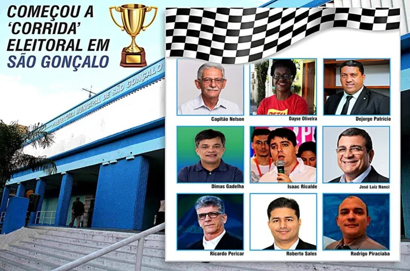Imagem ilustrativa da imagem 'Corrida' eleitoral em São Gonçalo terá 9 candidatos para o 'pódio' da Prefeitura