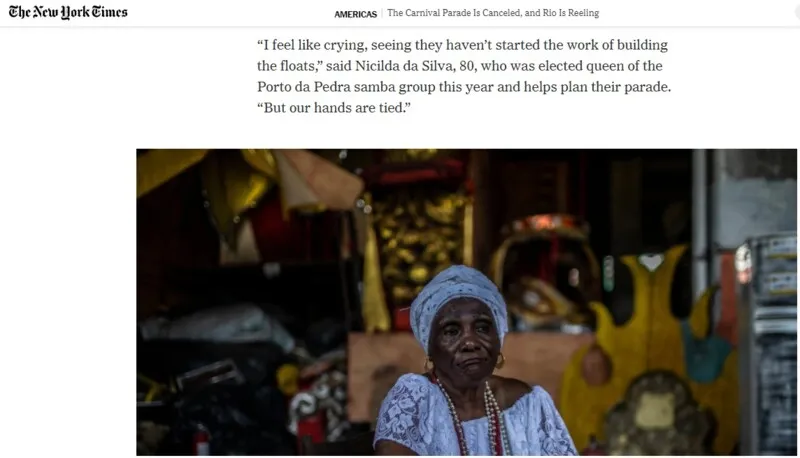 Imagem ilustrativa da imagem Integrante da Porto da Pedra concede entrevista no The New York Times