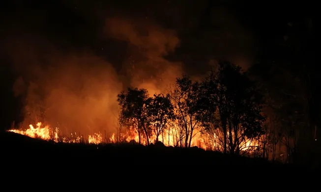 A fumaça tem origem nos incêndios que vêm ocorrendo no Pantanal do Mato Grosso 