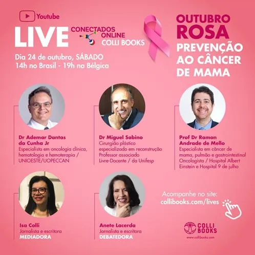 Imagem ilustrativa da imagem Editora Colli Books promove live em apoio à campanha Outubro Rosa