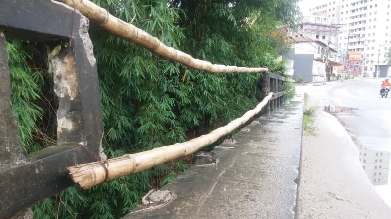 Imagem ilustrativa da imagem Viaduto com 'remendo de  bambu' representa perigo na RJ-100, entre SG e Niterói (veja vídeo)