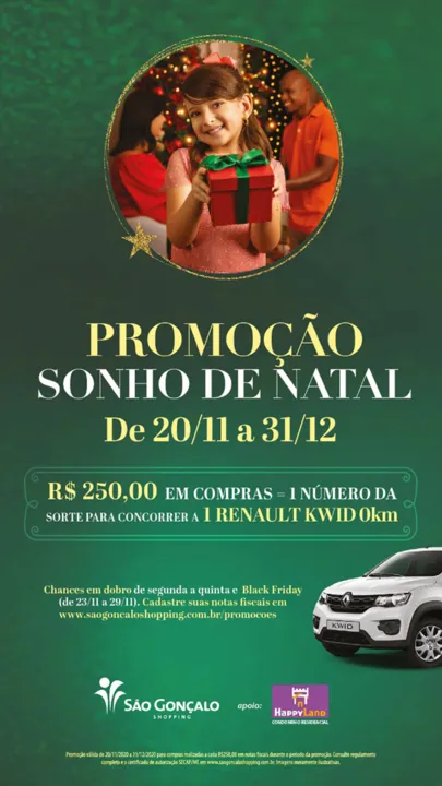 Será sorteado um automóvel Renault Kwid 0Km