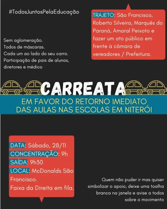 A concentração do ato será às 9h